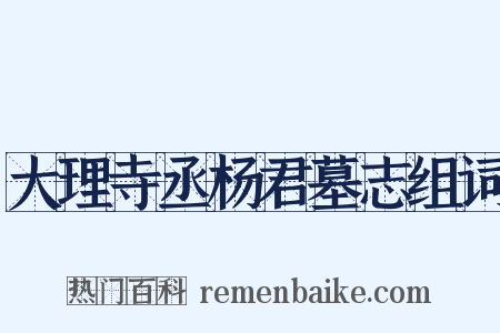 大理寺丞杨君墓志组词是什么意思的图片